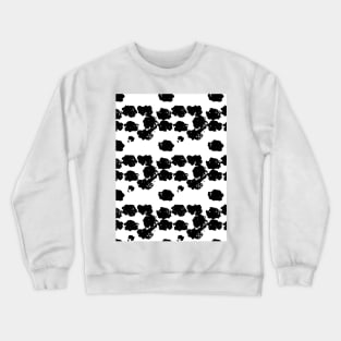 Black flowers on a white background Crewneck Sweatshirt